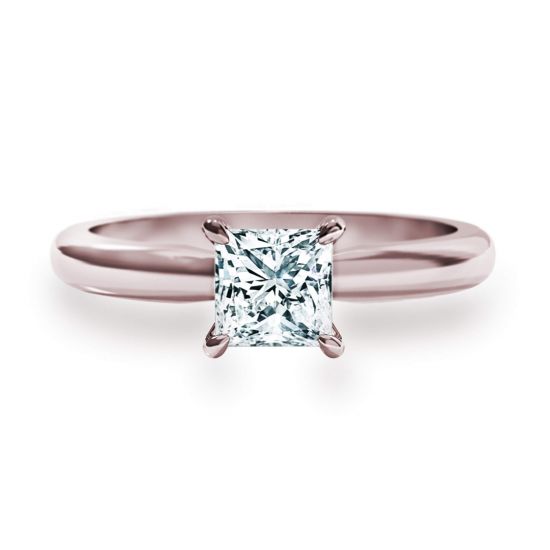 公主方形切割钻石订婚戒指, 放大圖像 1