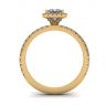 公主方形切割浮动光环钻石订婚戒指黄金, 圖像 2