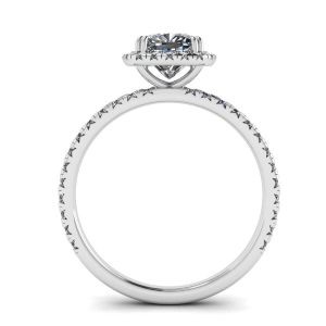 垫形钻石光环订婚戒指 - 照片 1