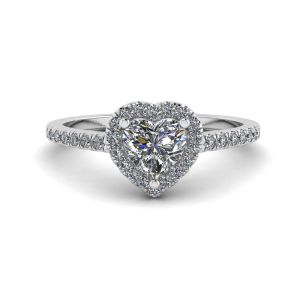 心形钻石光环光环订婚戒指