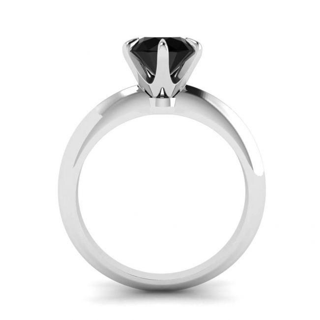 1 克拉黑钻石订婚戒指 - 照片 1