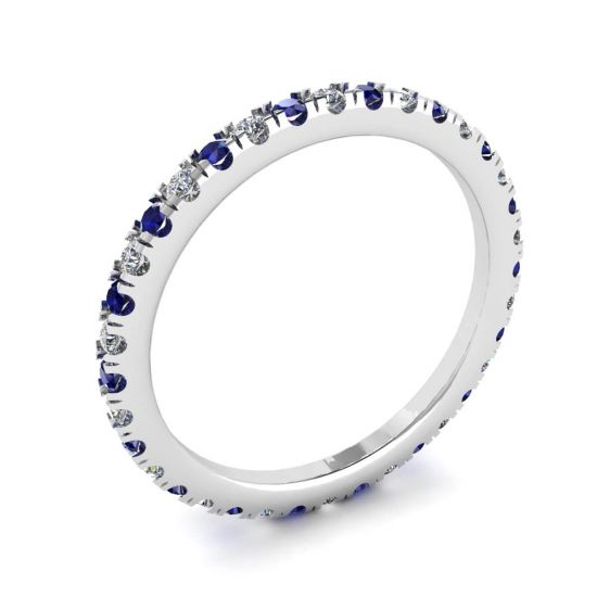 Riviera 密钉蓝宝石和钻石永恒戒指,  放大圖像 4