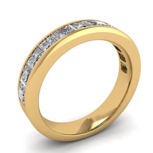永恒公主方形切割钻石戒指黄金 - 照片 3