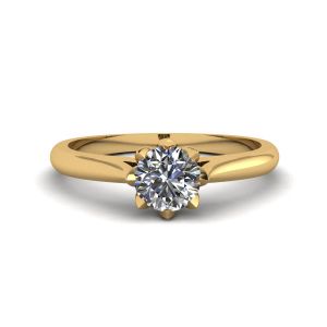 莲花钻石订婚戒指黄金