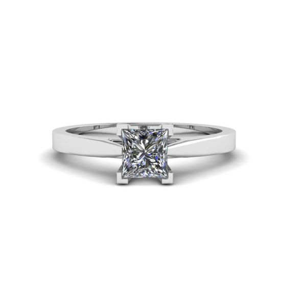 未来风格公主方形切割钻石戒指, 放大圖像 1