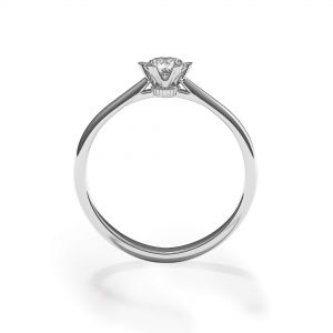 皇冠钻石 6 爪订婚戒指 - 照片 1