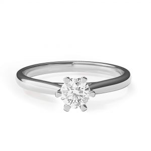 皇冠钻石 6 爪订婚戒指