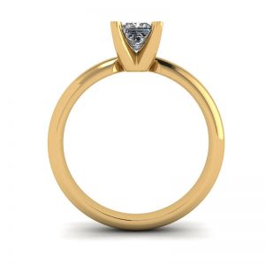 公主方形切割钻石黄金戒指 - 照片 1