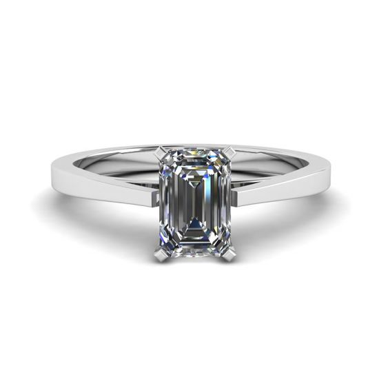 未来主义风格祖母绿切割钻石戒指, 放大圖像 1
