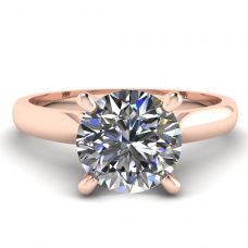 玫瑰金一颗钻石经典钻石戒指
