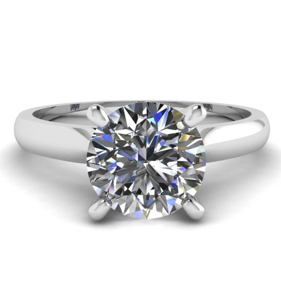 经典钻石戒指，镶有一颗钻石, 放大圖像 1