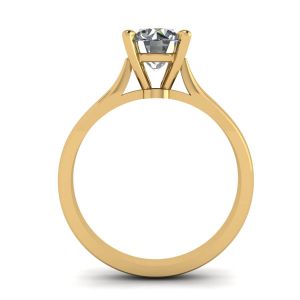 经典钻石戒指，镶有一颗钻石，黄金 - 照片 1