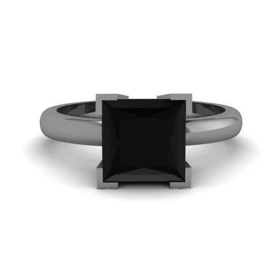 黑钻黑铑戒指, 放大圖像 1