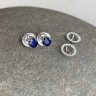 带可拆卸钻石光环的蓝宝石耳钉, 圖像 5