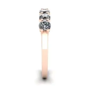 18K 玫瑰金永恒七石钻石戒指 - 照片 2