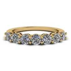 18K 金永恒七石钻石戒指