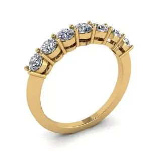 18K 金永恒七石钻石戒指 - 照片 3