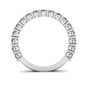 17 颗钻石戒指 18K 白金 - 照片 1