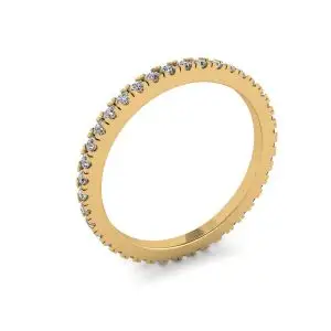 18K 金经典小巧钻石永恒戒指 - 照片 3
