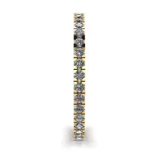 18K 金经典小巧钻石永恒戒指 - 照片 2