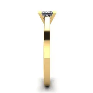 18K 金公主方形切割钻石戒指 - 照片 2