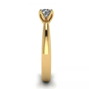18K 金圆形钻石花瓣镶嵌戒指 - 照片 2