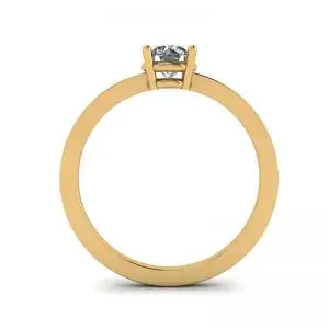 圆形钻石单石简约 18K 黄金戒指 - 照片 1