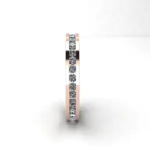 槽镶永恒钻石戒指玫瑰金 - 照片 1
