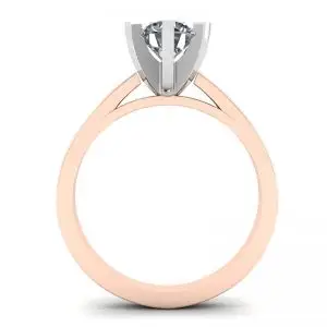18K 玫瑰金订婚钻石戒指 - 照片 1