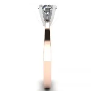 18K 玫瑰金订婚钻石戒指 - 照片 2