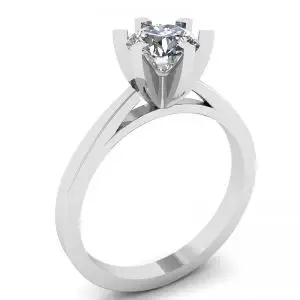 18K 白金订婚钻石戒指 - 照片 3
