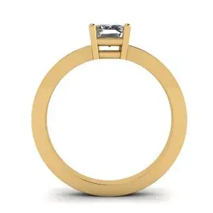 18K 金矩形钻石戒指 - 照片 1