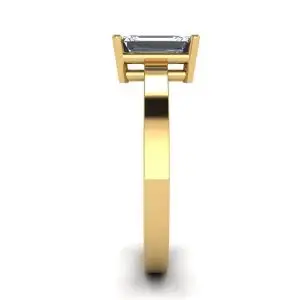 18K 金矩形钻石戒指 - 照片 2