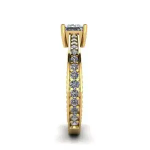 18K 金密钉东方风格公主钻石戒指 - 照片 2