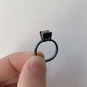 白金黑钻石戒指 - 照片 4