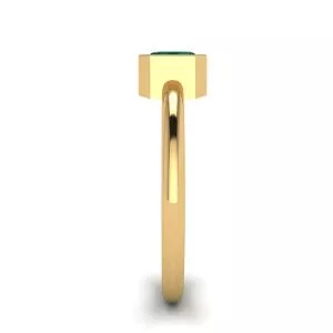 18K 金时尚方形祖母绿戒指 - 照片 2