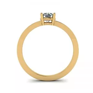 圆形钻石单石简约 18K 黄金戒指 - 照片 1