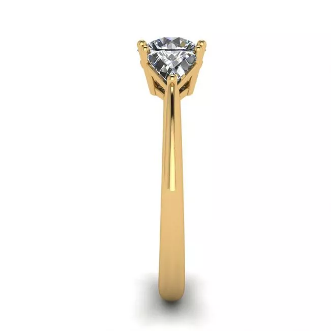 18K 金三钻戒指 - 照片 2