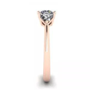 18K 玫瑰金三钻戒指 - 照片 2