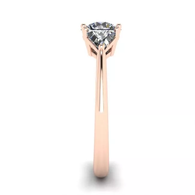 18K 玫瑰金三钻戒指 - 照片 2