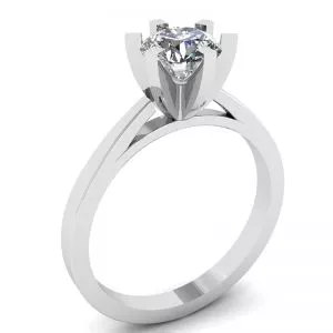 18K 白金订婚钻石戒指 - 照片 3