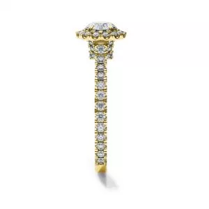 18K 金光环圆形钻石戒指 - 照片 2